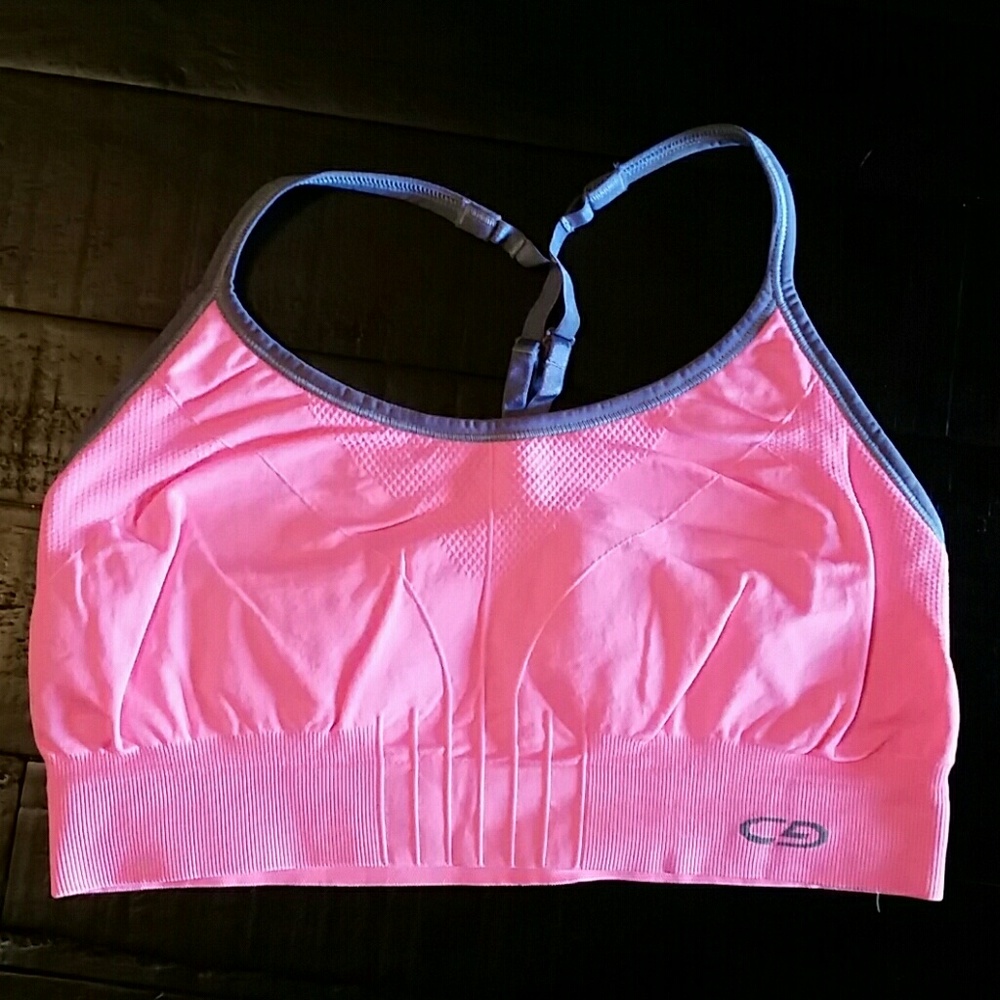 NWOT Champion C9 Sports Bra Large Pink/Grey Trim